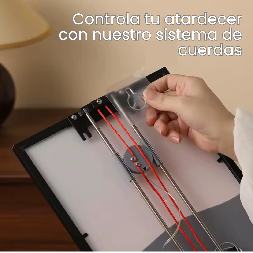 Cuadro de Puesta de Sol Iluminada y Ajustable