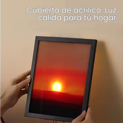 Cuadro de Puesta de Sol Iluminada y Ajustable